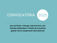 Convocatòria de subvencions de cooperació per a la justícia global